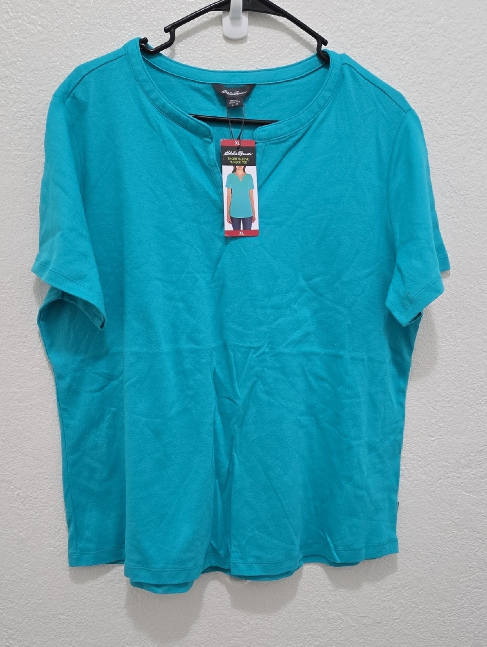 Eddie Bauer Women's Teal Short Sleeve V-Neck Tee. From Sam's Club
